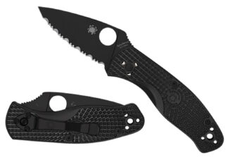 Spyderco Persistence Lightweight C136PBBK 2.75" Plain Folding Knife, Black Oxide 8Cr13MoV, Black FRN