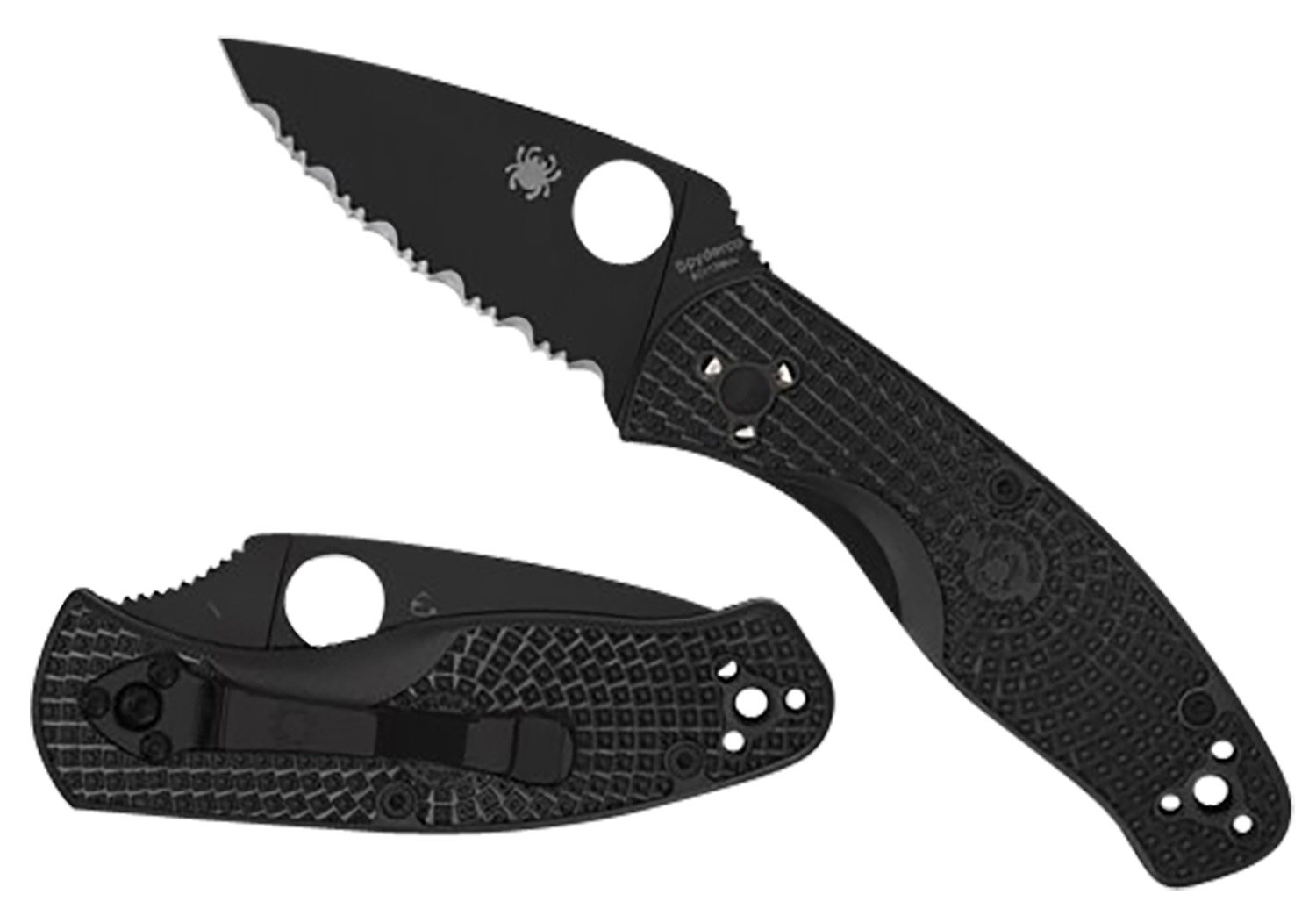Spyderco Persistence Lightweight C136PBBK 2.75" Plain Folding Knife, Black Oxide 8Cr13MoV, Black FRN