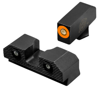 XS Sights R3D 2.0 Tritium Night Sights for Glock 27, Orange Front Outline, Green Tritium
