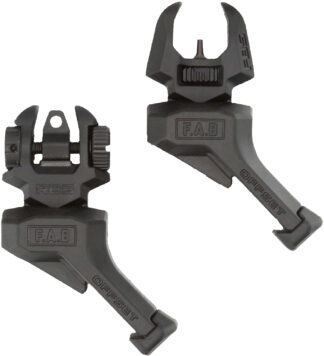 FAB Defense FXFRBSOSB Front and Rear Offset Flip-Up Sights, Black