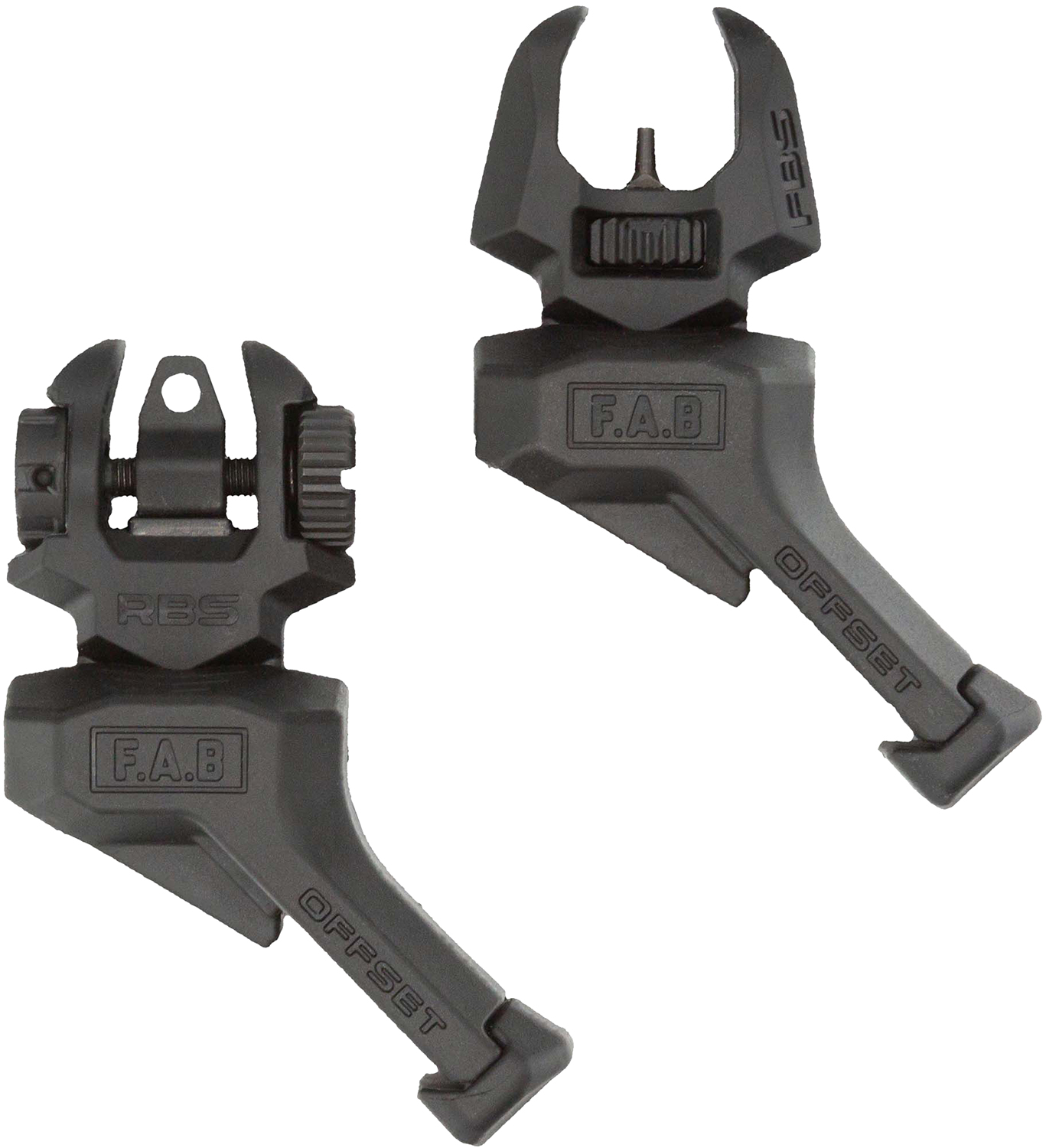 FAB Defense FXFRBSOSB Front and Rear Offset Flip-Up Sights, Black