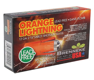 Brenneke Orange Lightning 12 Gauge 2.75 in Lead-Free Slug 5 Rounds Per Box