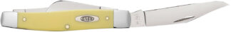 Case 00203 Large Stockman Folding Pocket Knife, Carbon Steel Blades, Yellow Synthetic Handle