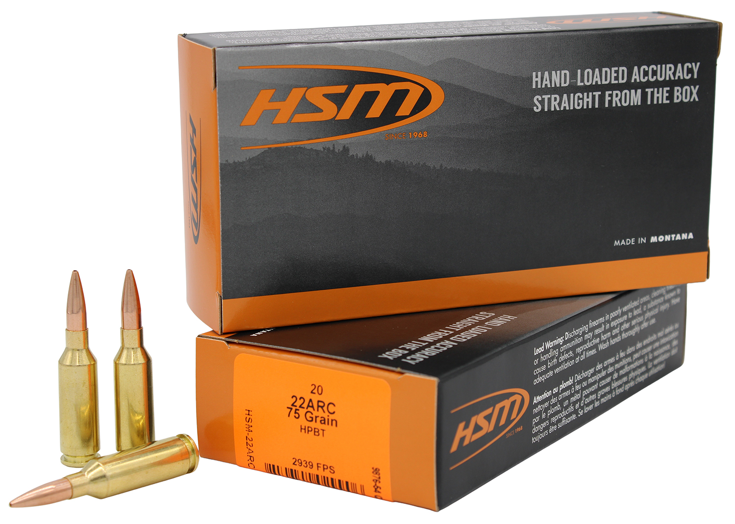 HSM 22ARC 75gr HPBT 20 Rounds Per Box