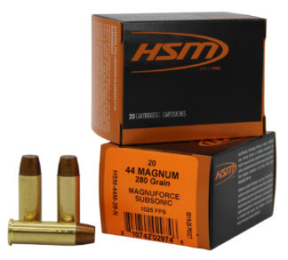 HSM 44 Remington Magnum 280 gr Subsonic Hard Cast Long Flat Nose (LFN) Ammo