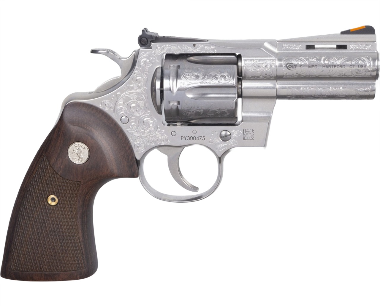 Colt Python 3 in .357 Magnum Double/Single Action Revolver, Stainless, Walnut Grip