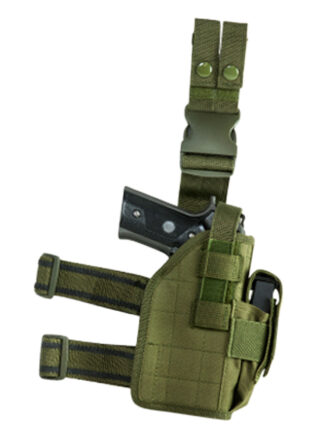 NCStar CVDLHOL2954G Drop-Leg Universal Holster, Green PVC, Right Hand