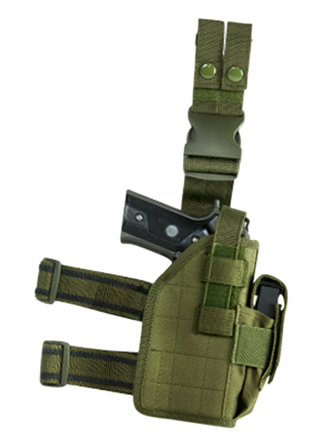 NCStar CVDLHOL2954G Drop-Leg Universal Holster, Green PVC, Right Hand