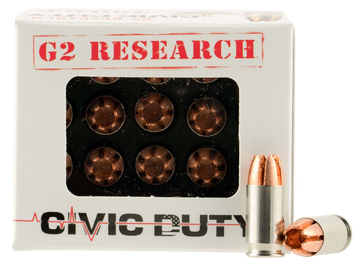 G2 Research Civic Duty .380 ACP 64 Gr Copper Expansion Projectile 20 Rounds
