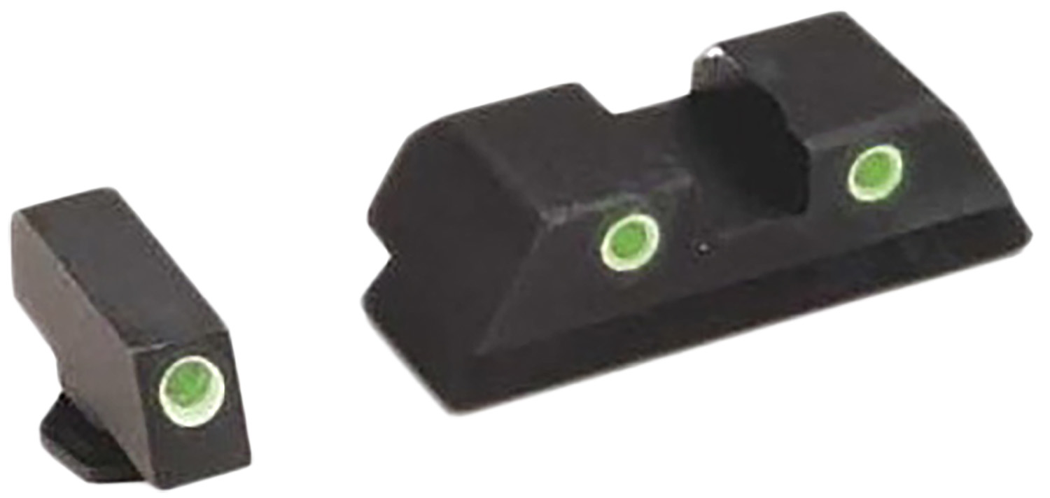 Ameriglo GL119 Classic Tritium 3-Dot Night Sights Set, Green Tritium/White Outline for Glock MOS