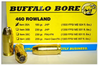 Buffalo Bore Ammunition Personal Defense 460 Rowland 185 gr JHP 20 Rounds Per Box