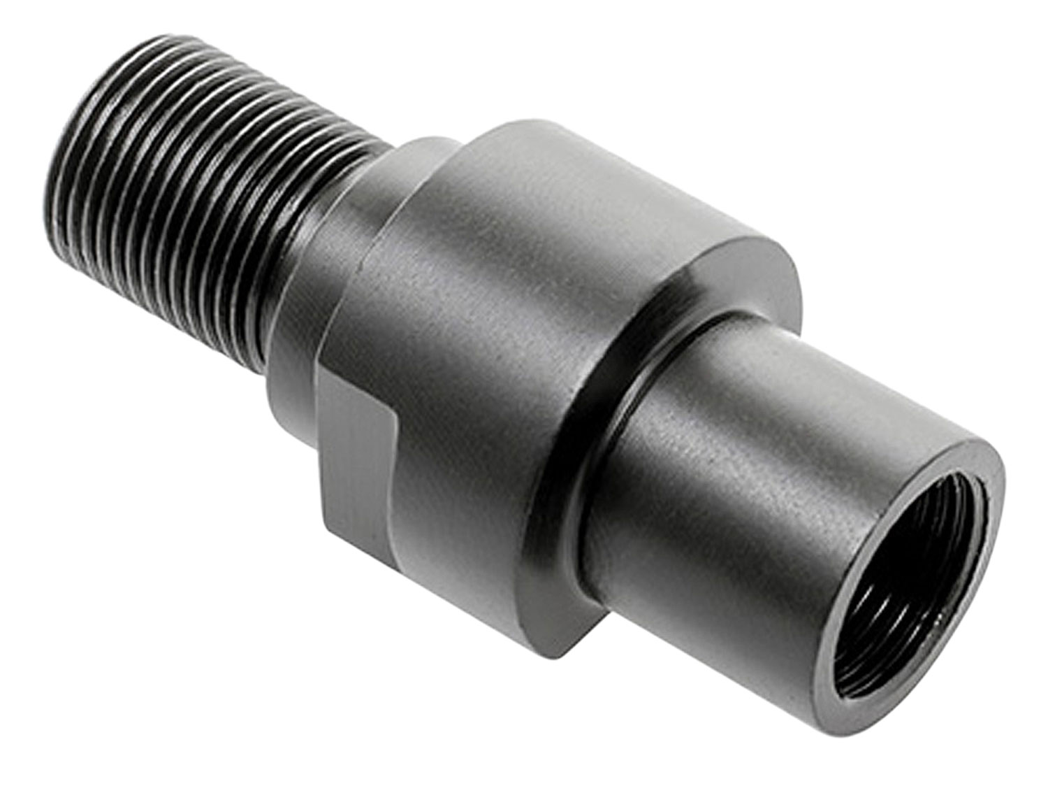 CMMG PS90 Thread Adapter, Black Steel, M12x1.0 LH to 1/2-28