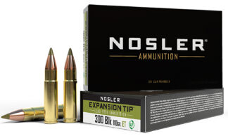Nosler 40660 E-Tip .300 AAC Blackout 110 gr Lead-Free Hunting Ammo, 20 Rounds