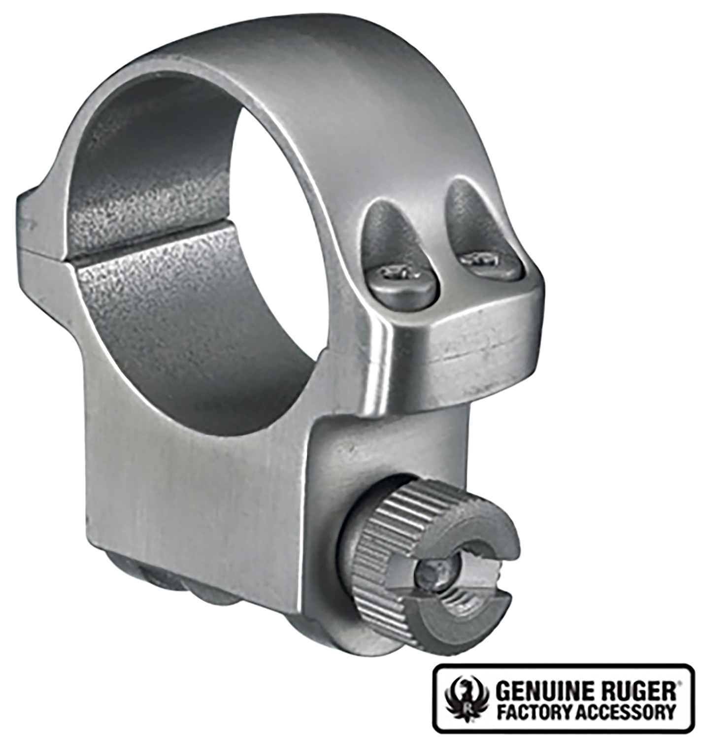 Ruger 90282 4K Scope Ring 1-Inch Medium, Stainless/Silver