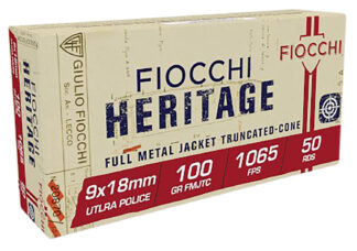 Fiocchi Heritage 9x18mm Ultra 100 Grain FMJ Truncated Cone