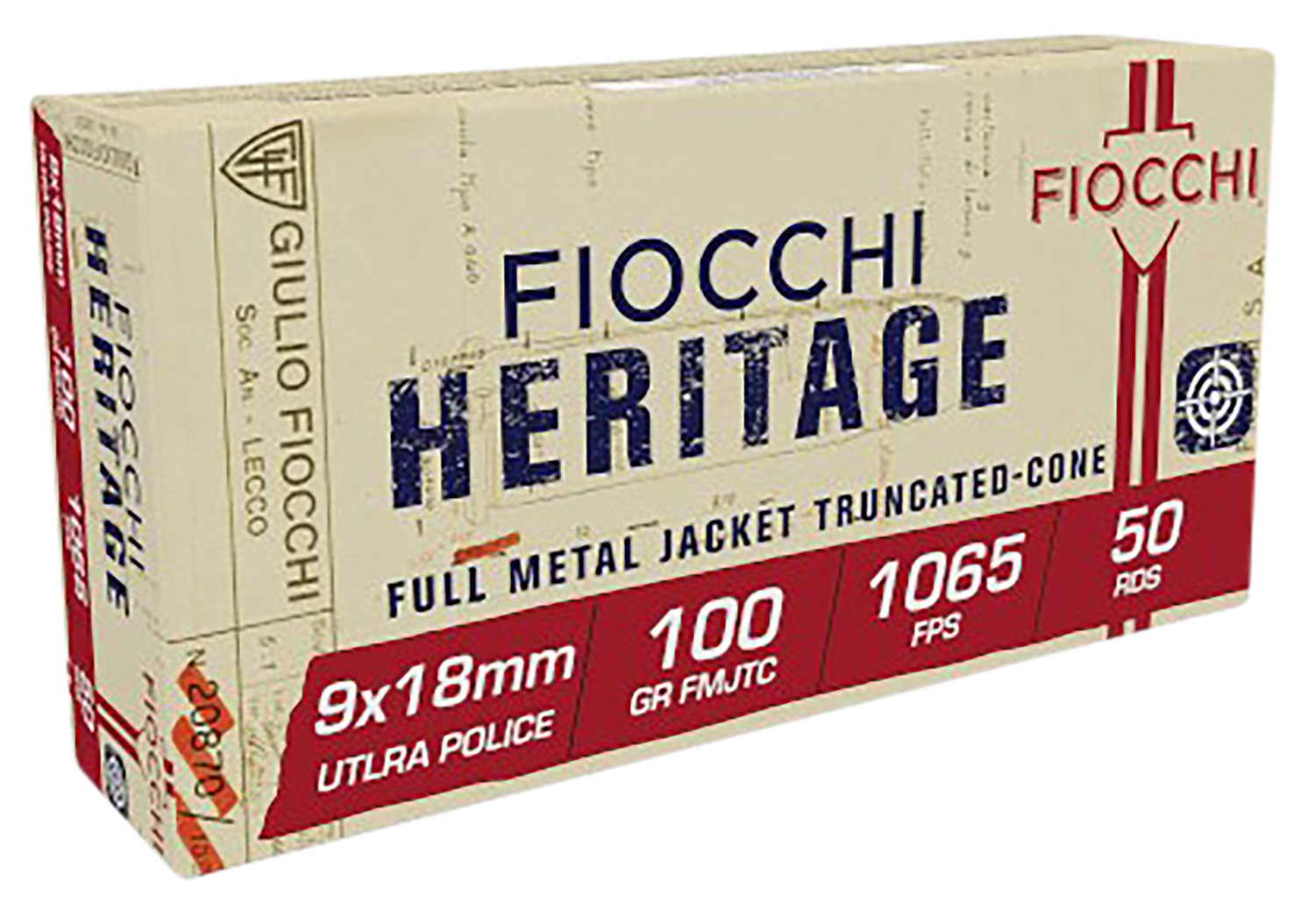 Fiocchi Heritage 9x18mm Ultra 100 Grain FMJ Truncated Cone