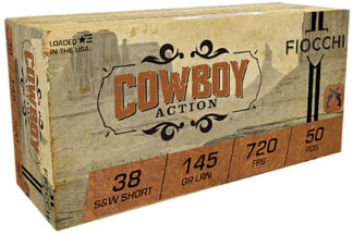 Fiocchi Cowboy Action 38 S&W Short 145 gr LRN Flat Point 50-Round Box