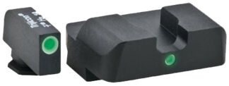 Ameriglo I-Dot Tritium Front/Rear Sights for Glock, Green Tritium/White Outline