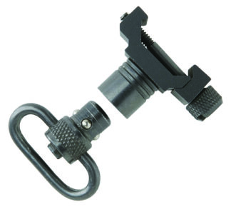 Uncle Mikes 21101 Quick Detach Swivel Set with Push Button, 1 in Loop, Black Finish