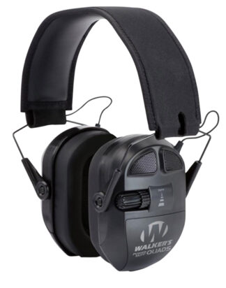 Walkers Ultimate Power Muff 26 dB Over-the-Head Electronic Earmuff (Quad Microphones) - Black