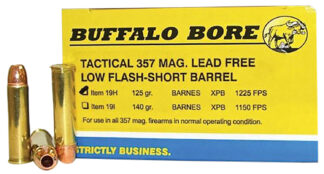 Buffalo Bore 19H20 .357 Magnum 125 gr Barnes VOR-TX XPB Lead Free Ammo, 20 Rounds