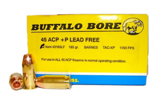Buffalo Bore Ammunition .45 ACP +P 185 Grain Barnes TAC-XP (Lead Free) 20 Rounds