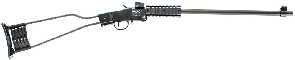 Chiappa Firearms 500092 Little Badger Full Size 22 LR, 1 Shot 16.50" Black Cerakote Steel Barrel, Black Cerakote Quad Picatinny Receiver, Black Cerakote Wire Frame Stock, Right Hand