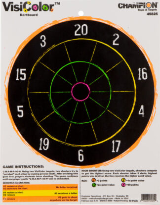 Champion Targets VisiColor Dartboard Hanging Paper Targets 11x14 10-Pack