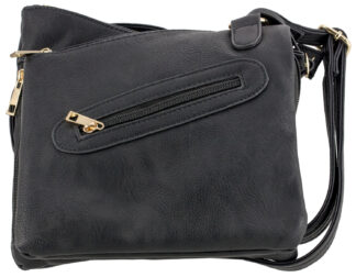 Bulldog Cases BDP030 Cross Body Purse W/Holster, Black Leather, Shoulder Carry for Small Autos & Revolvers