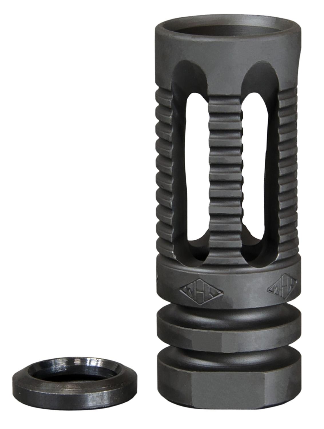 Yankee Hill Machine Phantom Flash Hider 5.56/.223, 1/2x28, 5-Port, Black Steel
