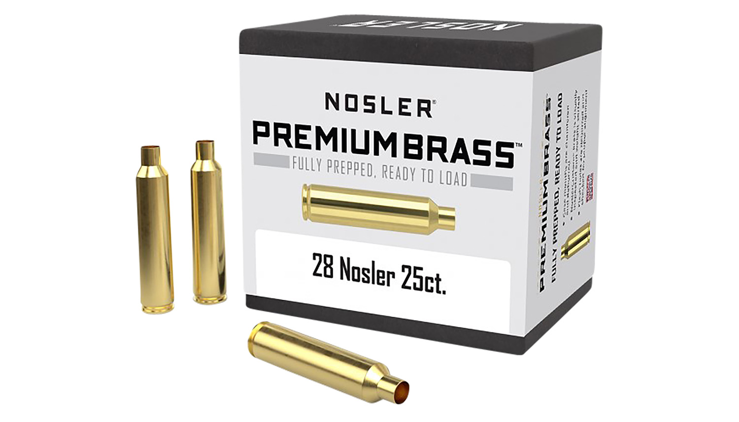 Nosler 28 Nosler Premium Brass Unprimed Rifle Cases (25/Box)