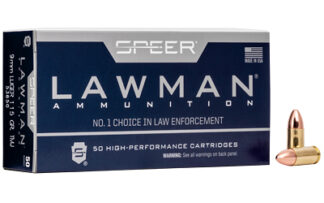 CCI Ammunition Speer Lawman 9mm 115 gr Total Metal Jacket, 50 Rounds Per Box