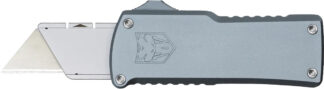 Cobratec Knives CBT OTF Utility Knife, 2 in Carbon Steel Blade, Grey