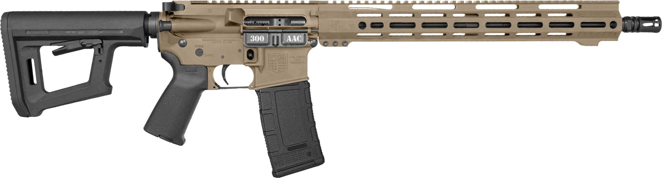Diamondback DB15 .300 AAC Blackout 16 in Semi-Auto Rifle (FDE)