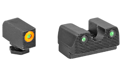 RIVAL ARMS Tritium Night Sights for Glock 42/43 (Green Tritium with Orange Outline Front)