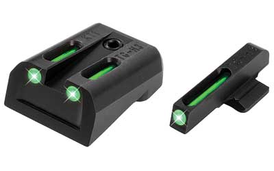 Truglo Brite-Site TFO Kimber Front/Rear Set, Square Front, U-Notch Rear, Green/Green