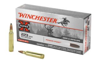 Winchester Super-X .223 Rem/5.56 NATO 64 gr Power-Point PSP Ammunition, 20 Rounds/Box