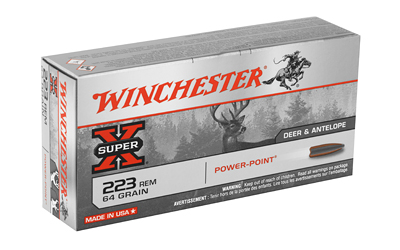 Winchester Super-X .223 Rem/5.56 NATO 64 gr Power-Point PSP Ammunition, 20 Rounds/Box