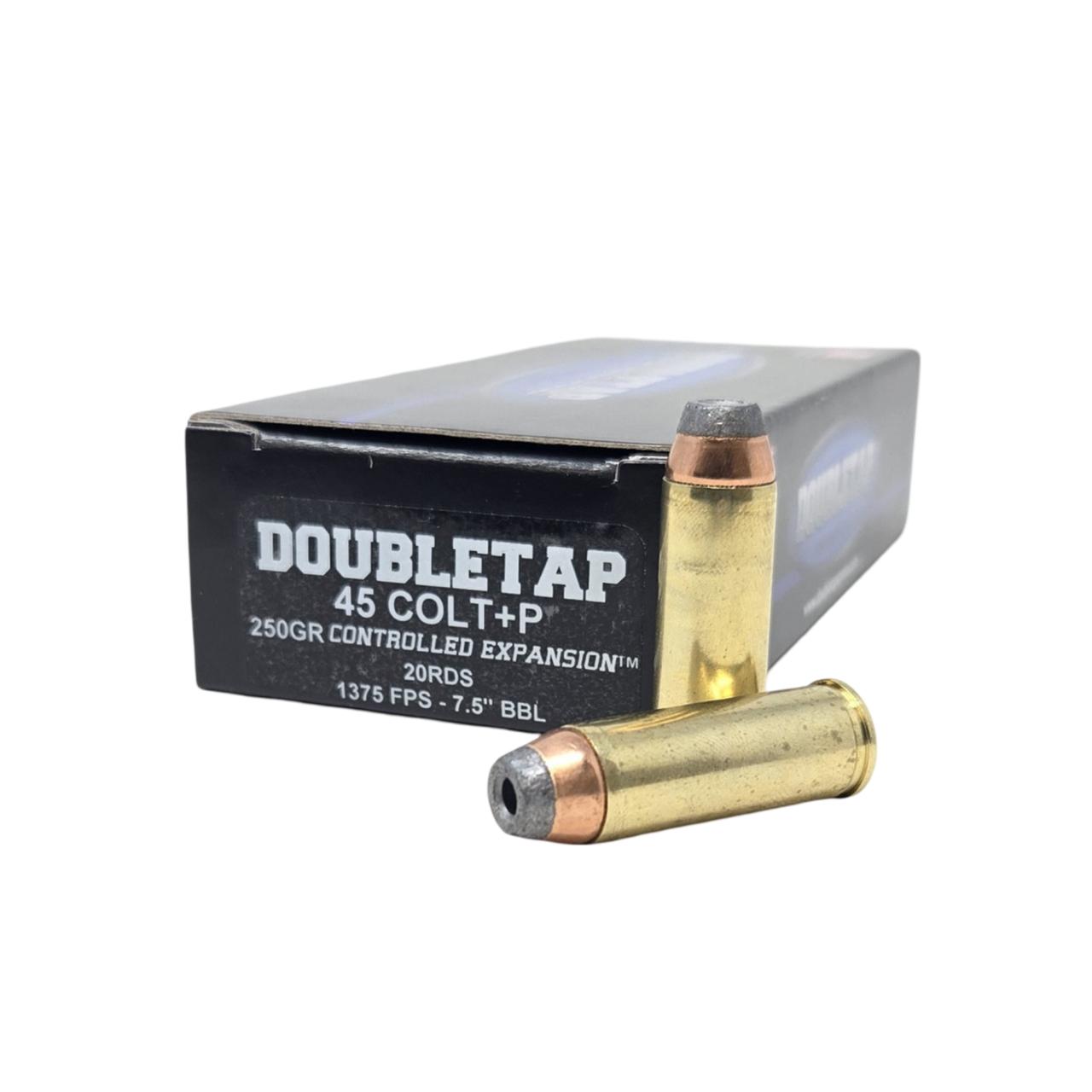 Double Tap Controlled Expansion .45 Long Colt(+P) 250 GR SJHP 20 Rounds