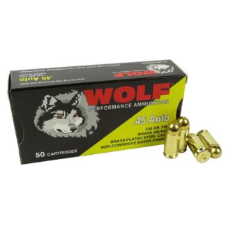 Wolf Ammunition Turkish Performance 45 ACP 230gr FMJ 850 fps, 50 Rounds