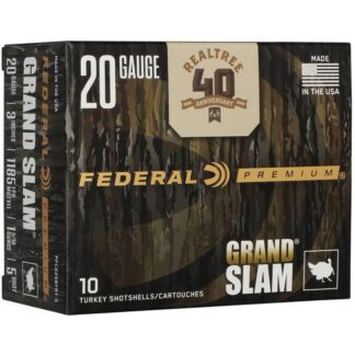 Federal Grand Slam Realtree 40th Anniversary 20ga 3 in Shotshells, #5, 10 Rounds Per Box