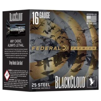 Federal Black Cloud 16ga 2-3/4 in 7/8oz #4 Steel Shotshells, 25 Rounds