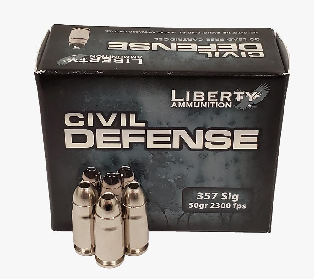 Liberty Civil Defense .357 Sig 50 gr Copper Mono Frag HP Lead-Free, 20 Rounds