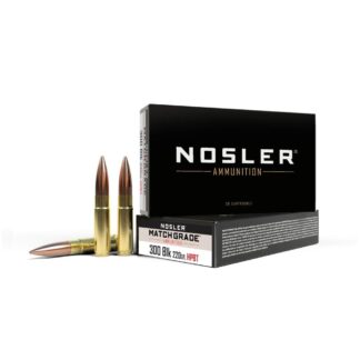 Nosler Match Grade 300 AAC Blackout 220 Grain HPBT Subsonic 1020 fps Brass (20 Rounds)