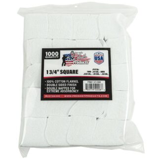 PRO-SHOT 1 3/4" Square Cotton Gun Cleaning Patches 1000/ct (7mm-.38 Cal/6mm Benchrest)