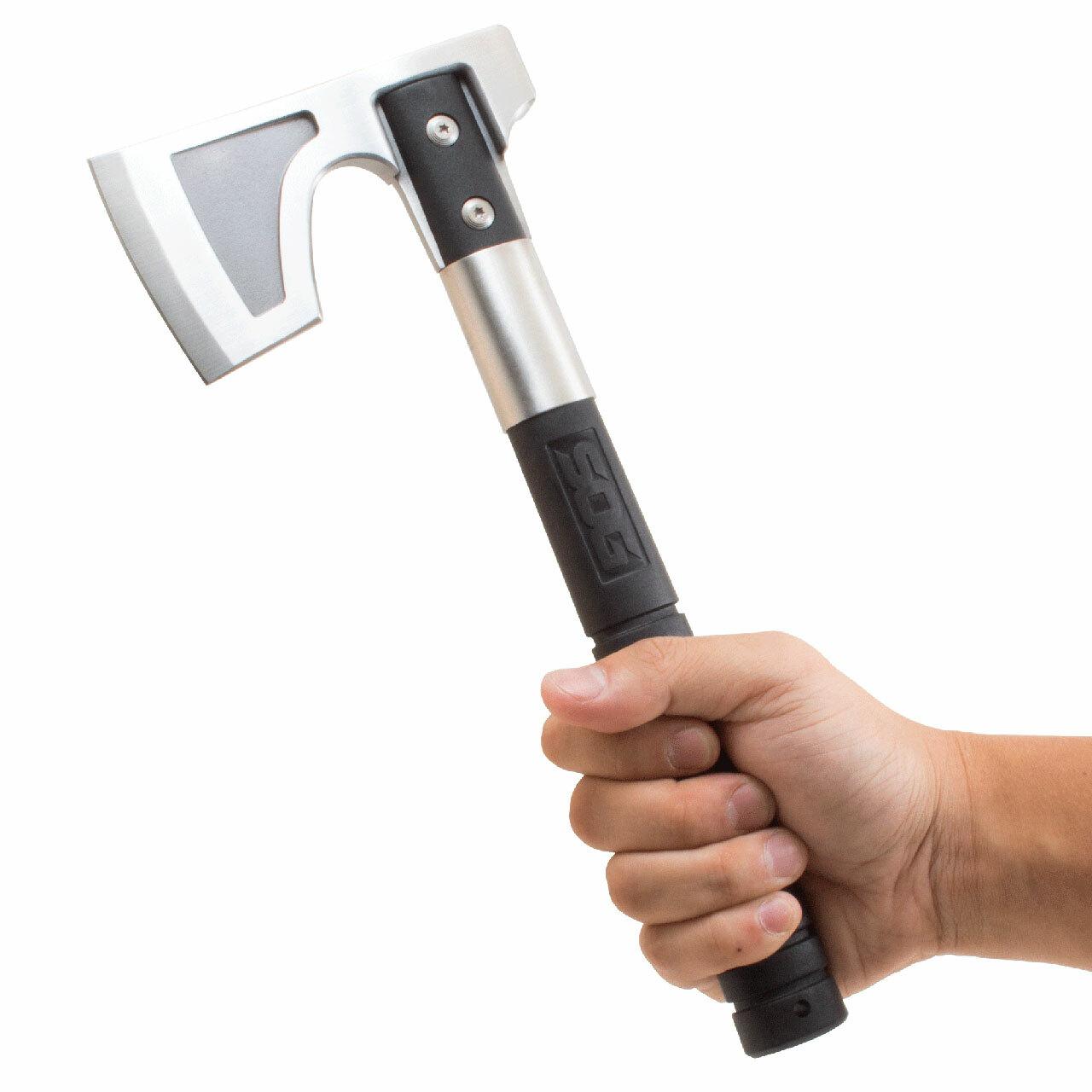 SOG Camp Axe 3.10 in Blade, Stainless Steel, Satin Finish, Black GRN Handle