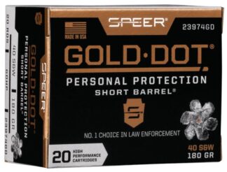 Speer Gold Dot Short Barrel .40 S&W 180 Grain HP 20 Rounds