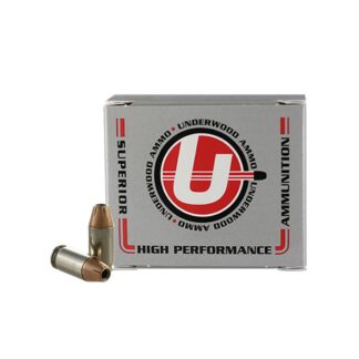 Underwood Ammo 141 380 ACP +P 90 gr JHP Nickel-Plated Brass, 20 Rounds
