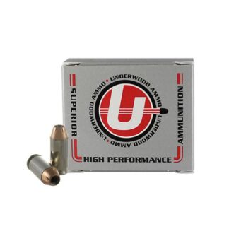 Underwood Ammo 627 .460 Rowland 185 Grain JHP, Nickel-Plated Brass, 20 Rounds