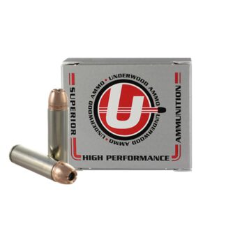 Underwood Ammo .500 Auto Max 350gr JHP 2300 fps 20-Round Box Nickel Plated Brass